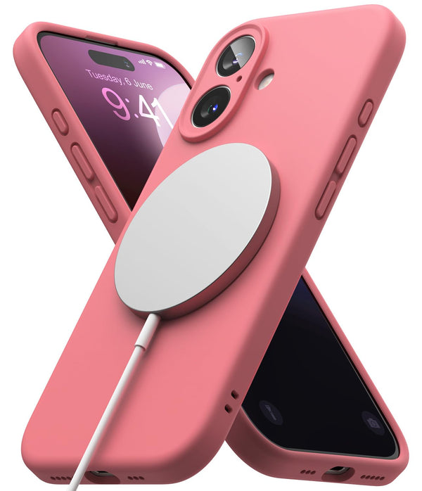 iPhone 16 Back Cover case | Silicone Magnetic - Pink
