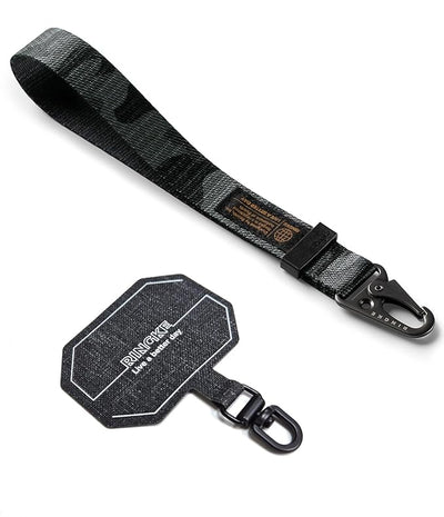 Ringke Tactical Webbing Hand Strap with Patch [Heavy Duty Tactical Carabiner] - Camo Black