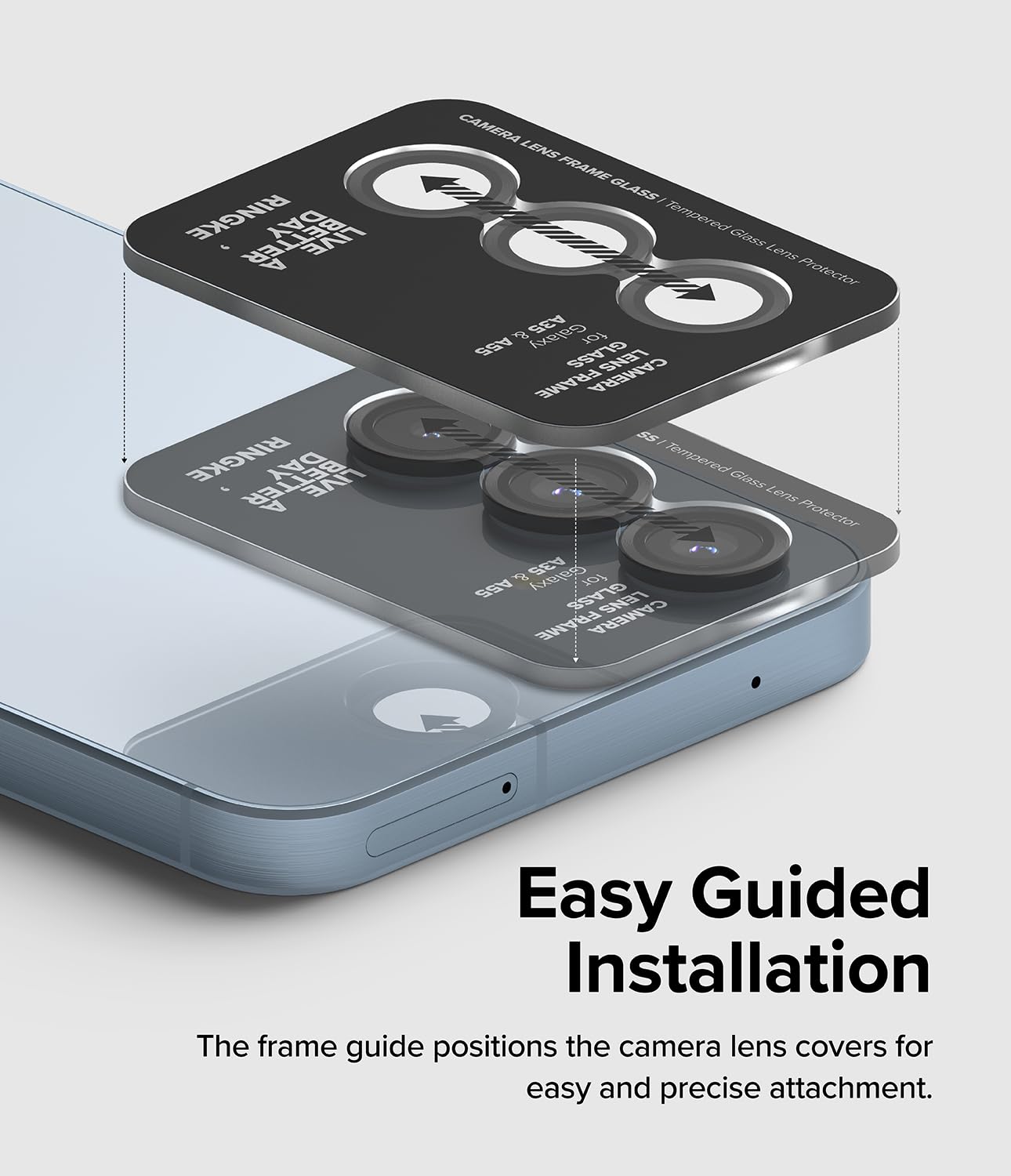 Samsung Galaxy Mobile Camera Cover Glass Samsung Galaxy A35 A55 Camera Lens Frame Glass Protector Black