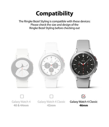 Bezel Styling Compatible with Samsung Galaxy Watch 4 Classic 46mm - Silver [46-40]