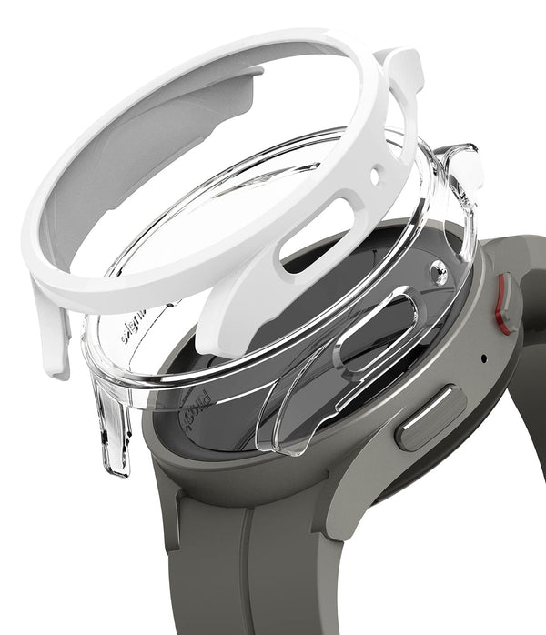 Slim Case [2 Pack] Compatible with Samsung Galaxy Watch 5 Pro 45mm - Clear & White