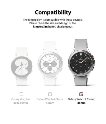 Slim Case Compatible with Galaxy Watch 4 Classic 46mm - Clear & White  (2 Pack)