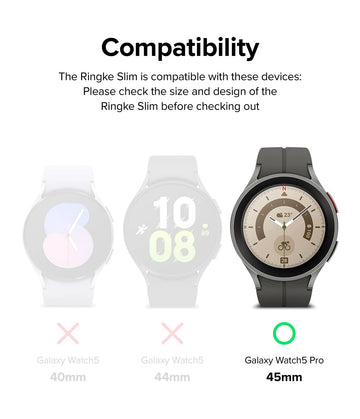 Slim Case [2 Pack] Compatible with Samsung Galaxy Watch 5 Pro 45mm - Clear & White