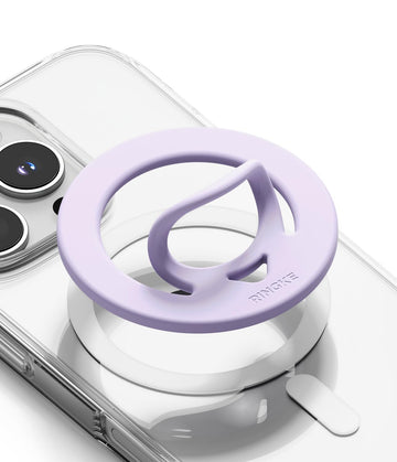 Ringke Dual Magnetic Silicone Ring [Compatible with MagSafe Cases]  Finger Ring Grip Holder - Lavender