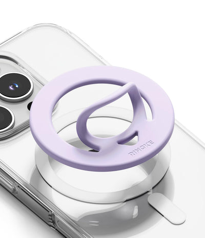 Ringke Dual Magnetic Silicone Ring [Compatible with MagSafe Cases]  Finger Ring Grip Holder - Lavender