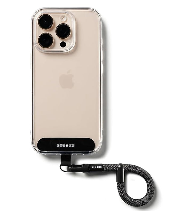 Holder Link Flow Finger Ring Strap with Patch,  - Calm Black