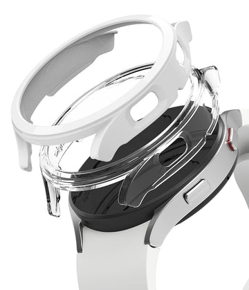 Slim Case Compatible with Galaxy Watch 4 40mm (2 Pack) - Clear & White