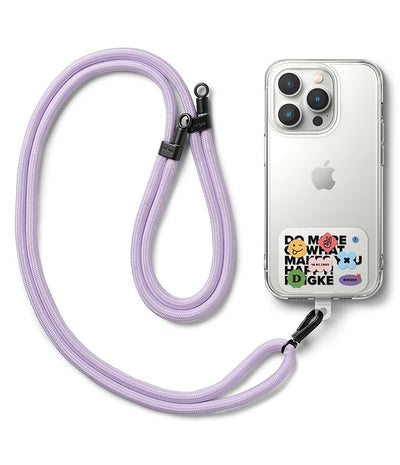 Ringke Holder Link Strap with Graphic Design TPU Tag | Lettering Patch - Purple