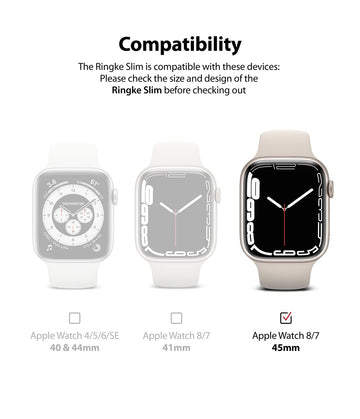 Apple Watch 7 45mm  | Slim Case - Clear & Matte Black (2 Pack)