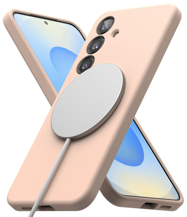 Samsung Galaxy S26 Back Cover Case |Silicone Magnetic   - Pink Sand