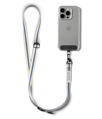 Ringke Holder Link Snap Hook Lanyard Crossbody Strap with Tether Tab, Adjustable Anti-Theft Shoulder & Neck Strap for Universal Phone Cases – Fog Blue