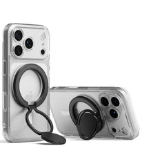 Ringke Dual Magnetic Smart Holder 3-Tier Foldable Stand, Double-Sided Magnetic Kickstand & Grip Holder – Black