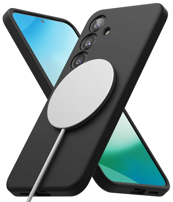 Samsung Galaxy S25 Back Cover Case | Silicone Magnetic - Black