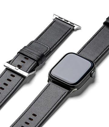 Apple Watch 42/44 / 45mm, Apple Watch Ultra 2/1   Leather One Basic Bold Strap - Black