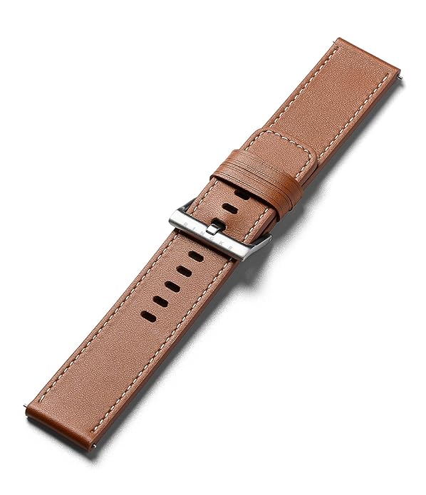 Ringke Leather One Basic Bold for Watch Lug Width 24mm Classic Style Stainless Steel Buckle - Brown