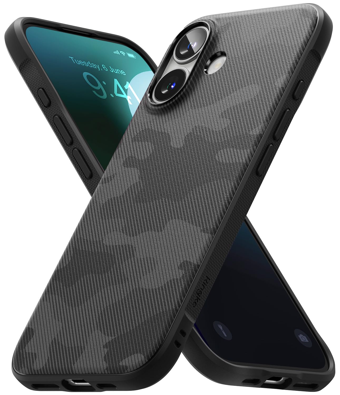 iPhone 16 Back Cover Case | Onyx Design - Camo Black
