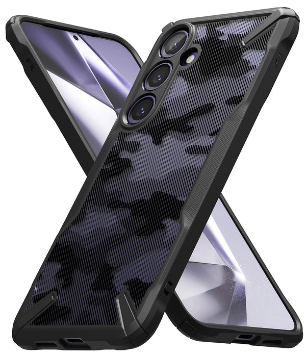 (Refurbished) Ringke Samsung Galaxy S24 Back Cover Case Fusion-X - Camo Black