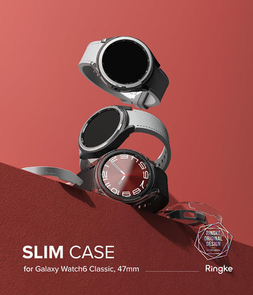Samsung Galaxy Watch 6 Classic 47mm Slim Case | Clear & Chrome - 2 Pack