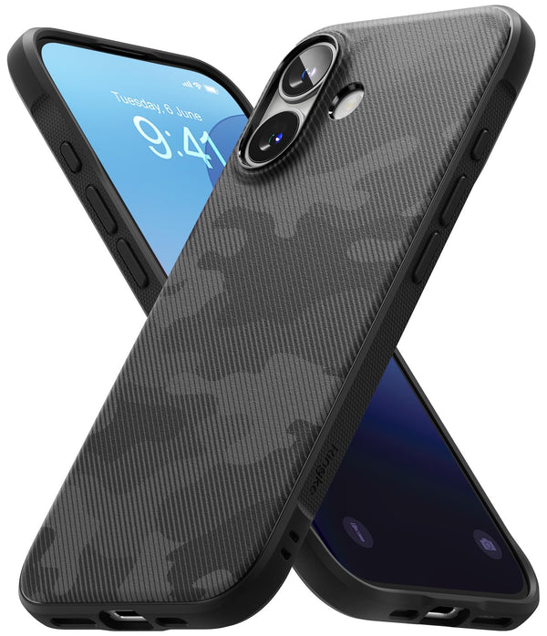 iPhone 16 Plus Back Cover Case | Onyx Design - Camo Black