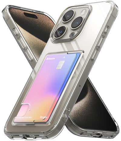 (Refurbished) Ringke iPhone 15 Pro Max Back Cover case Fusion Card - Clear