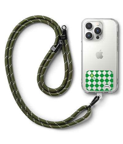 Ringke Holder Link Strap with Graphic Design TPU Tag | Tennis Club - Khaki & White