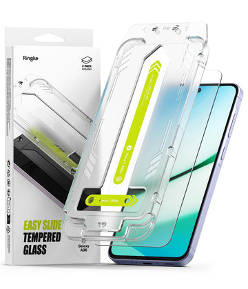 Galaxy A36 Tempered Glass Screen Protector Guard | Easy Slide Transparent - 2 Pack (with Installation Tool)