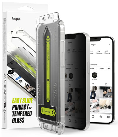 iPhone 16e / iPhone 17e / iPhone 14 / iPhone 13 Pro / iPhone 13 Screen Protector Guard with Easy Installation Tool, Easy Slide Privacy Glass | Tempered Glass (2 Pack)