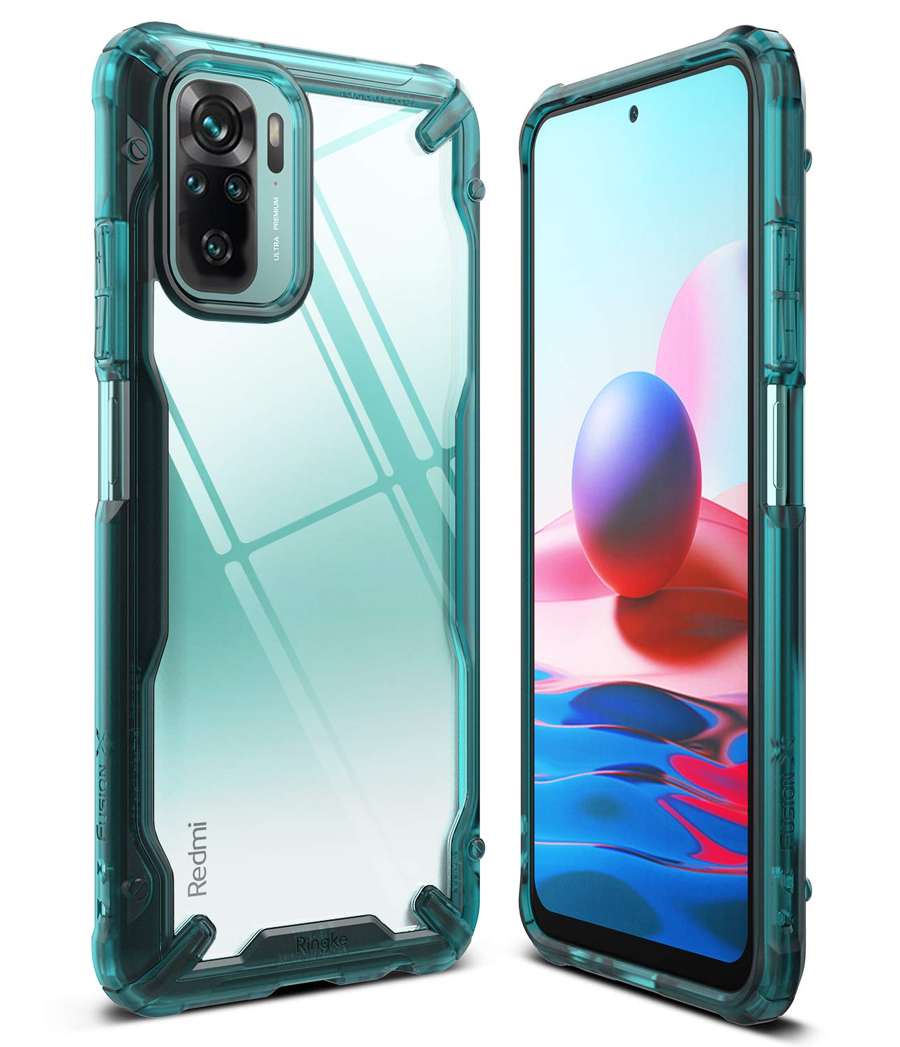 (Refurbished) Redmi Note 10 / Redmi Note 10S Back Cover Case | Fusion X - Turquoise Green