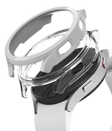 Slim Case Compatible with Galaxy Watch 4 40mm (2 Pack) - Clear & Light Gray