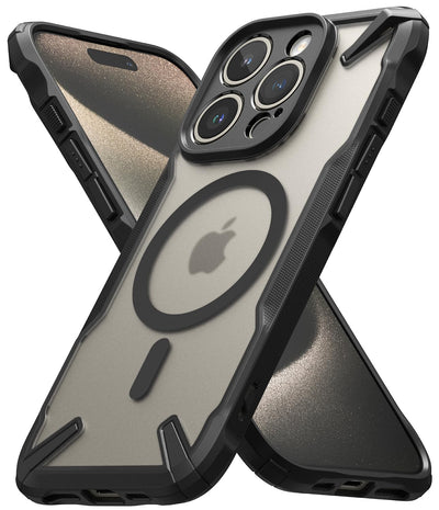 (Refurbished) Ringke iPhone 15 Pro Back Cover case Fusion-X Magnetic Matte - Matte Black