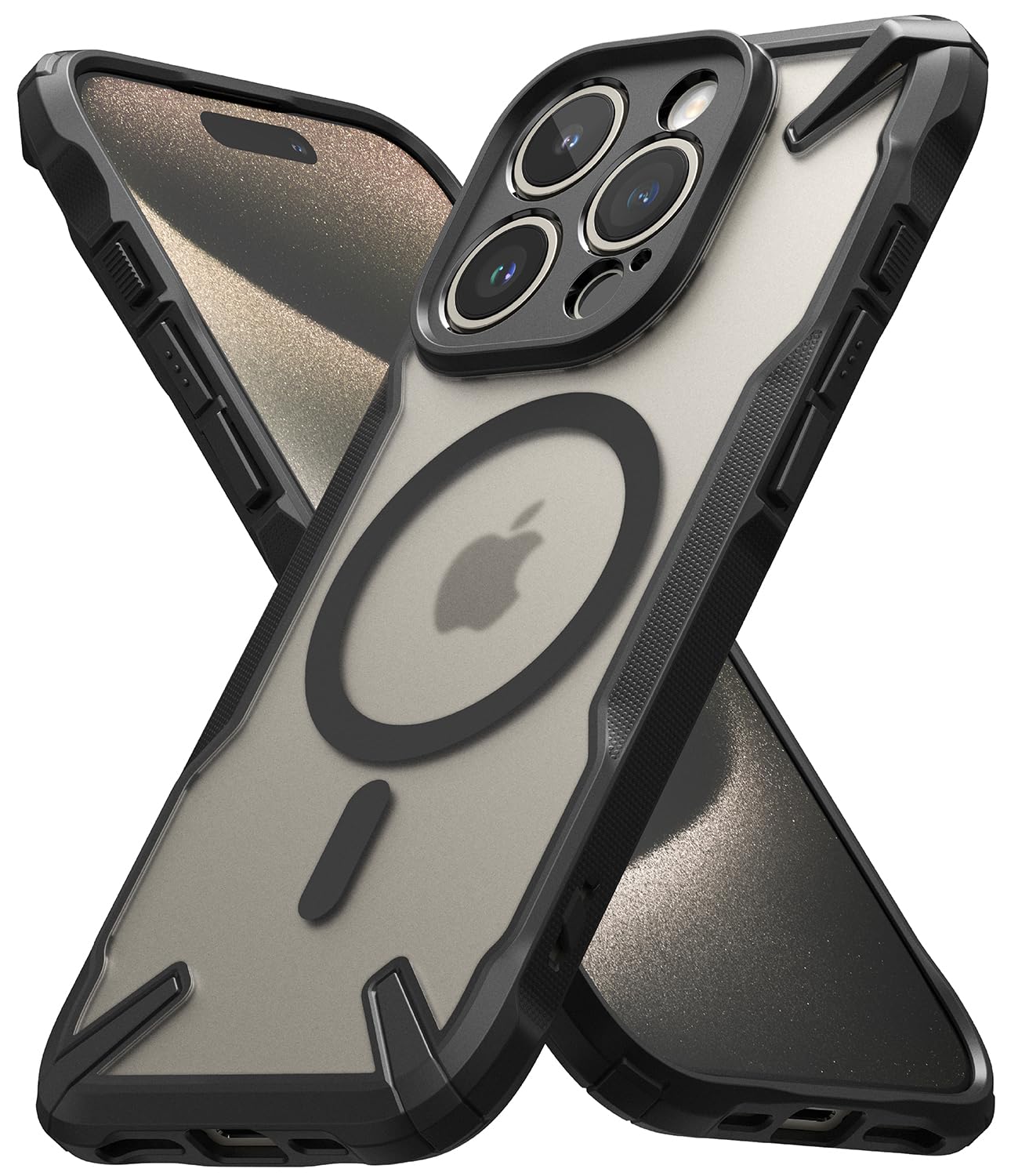 (Refurbished) iPhone 15 Pro Max Back Cover case | Fusion X Magnetic - Matte Black