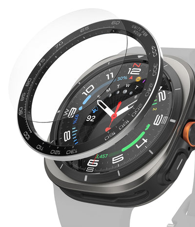 Samsung Galaxy Watch Ultra 47mm Bezel Styling With Screen Protector Tempered Glass - Black (47-98)