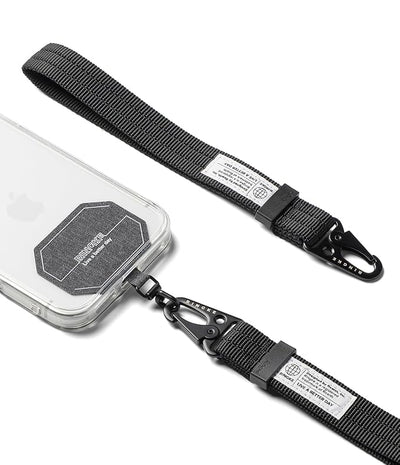 Ringke Tactical Webbing Hand Strap with Patch - Ribbed Black