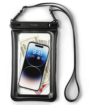 Ringke Floating Waterproof Pouch IPX8 Underwater Phone Pouch Sealed Clear Dry Bag with Lanyard Strap