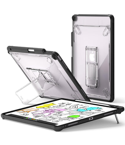 Apple iPad Pro 13 inch 2024 (M2, M3, M4) Back Cover Case with Fusion Sketch Stand - Black