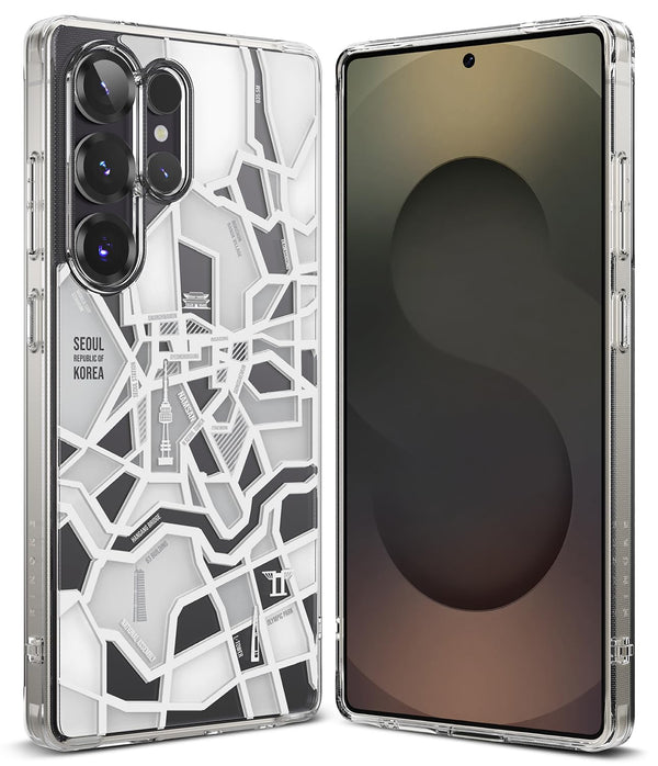 Samsung Galaxy S25 Ultra Back Cover Case | Fusion Design - Seoul Map White