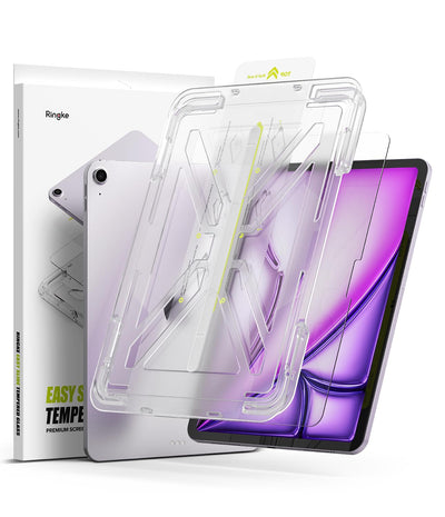 Apple iPad Air 13 inch M2, 2024, M3, 2025, M4, 2026 | Easy Slide Tempered Glass (with Easy Installation Tool)