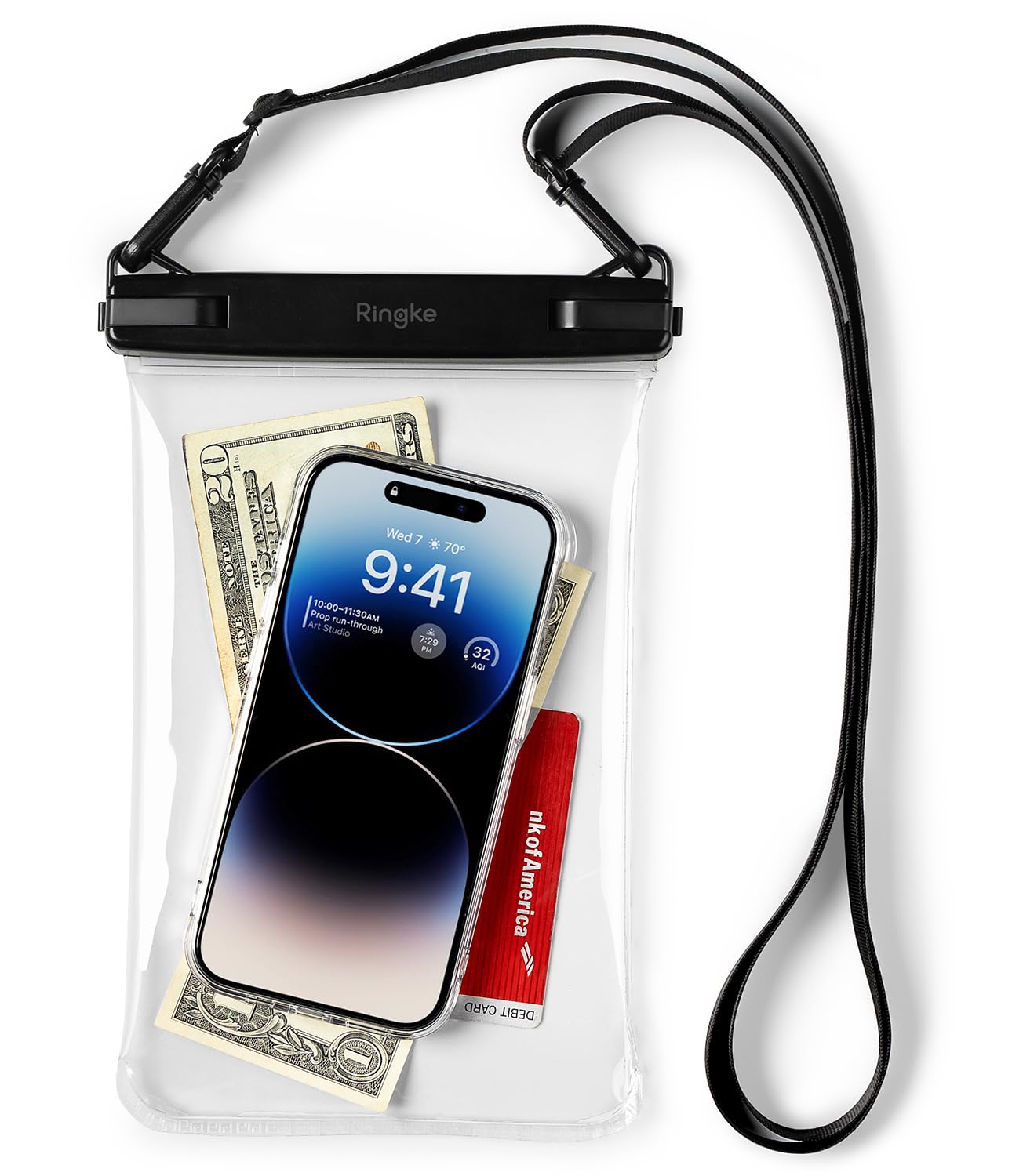 Ringke Frameless Waterproof Pouch IPX8 Underwater Phone Pouch Sealed Clear Dry Bag with Lanyard Strap