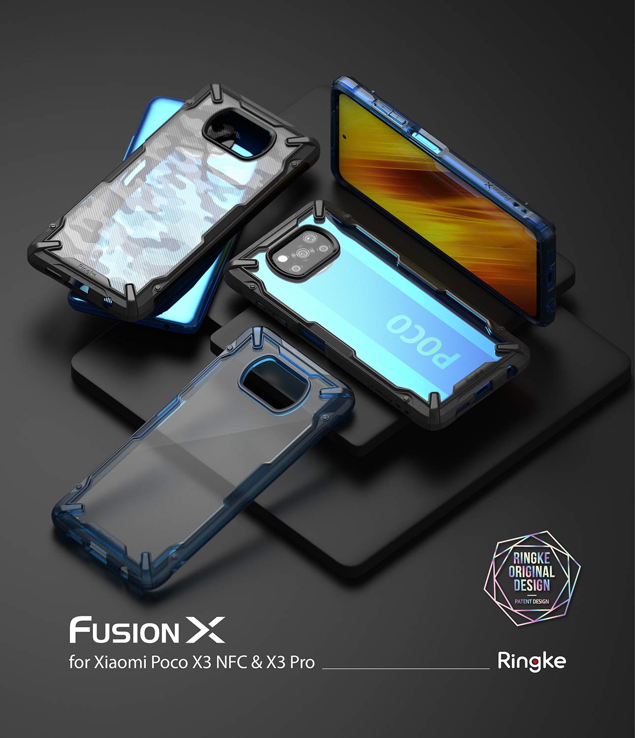 Poco X3 / X3 Pro / X3 NFC Case Hybrid Design Silicone Edges