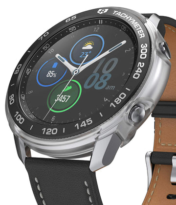 Air Sports + Bezel Styling Combo Case Designed for Galaxy Watch 3 45mm - Matte Clear