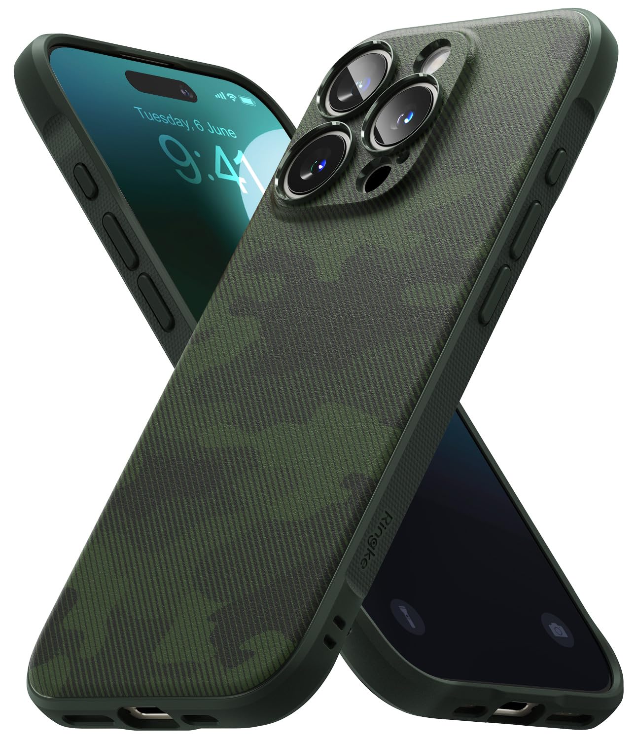 iPhone 16 Pro Max Back Cover Case | Onyx Design - Camo Green