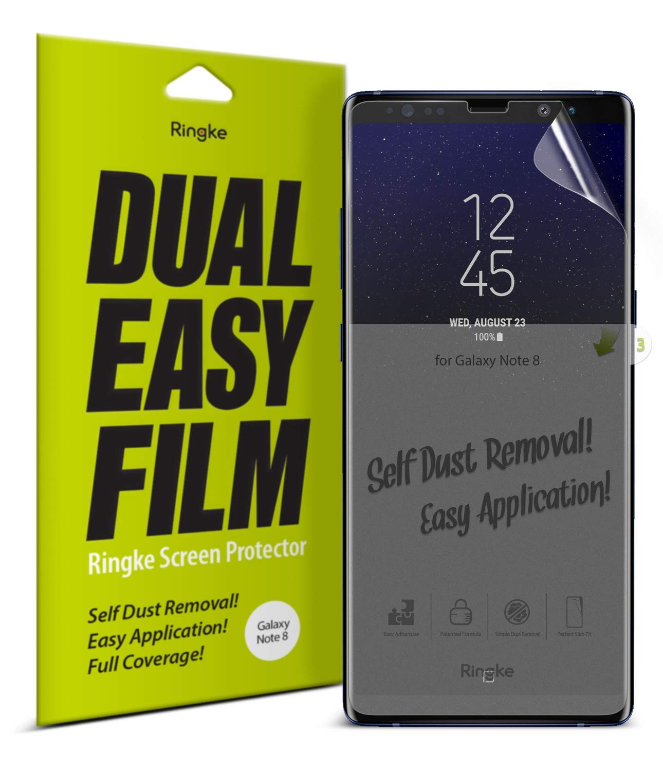 Ringke Screen Protector for Samsung Galaxy Note 8 Dual Easy - 2 Pack