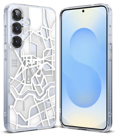 (Refurbished) Samsung Galaxy S25 Plus Back Cover Case | Fusion Design  - Seoul Map White