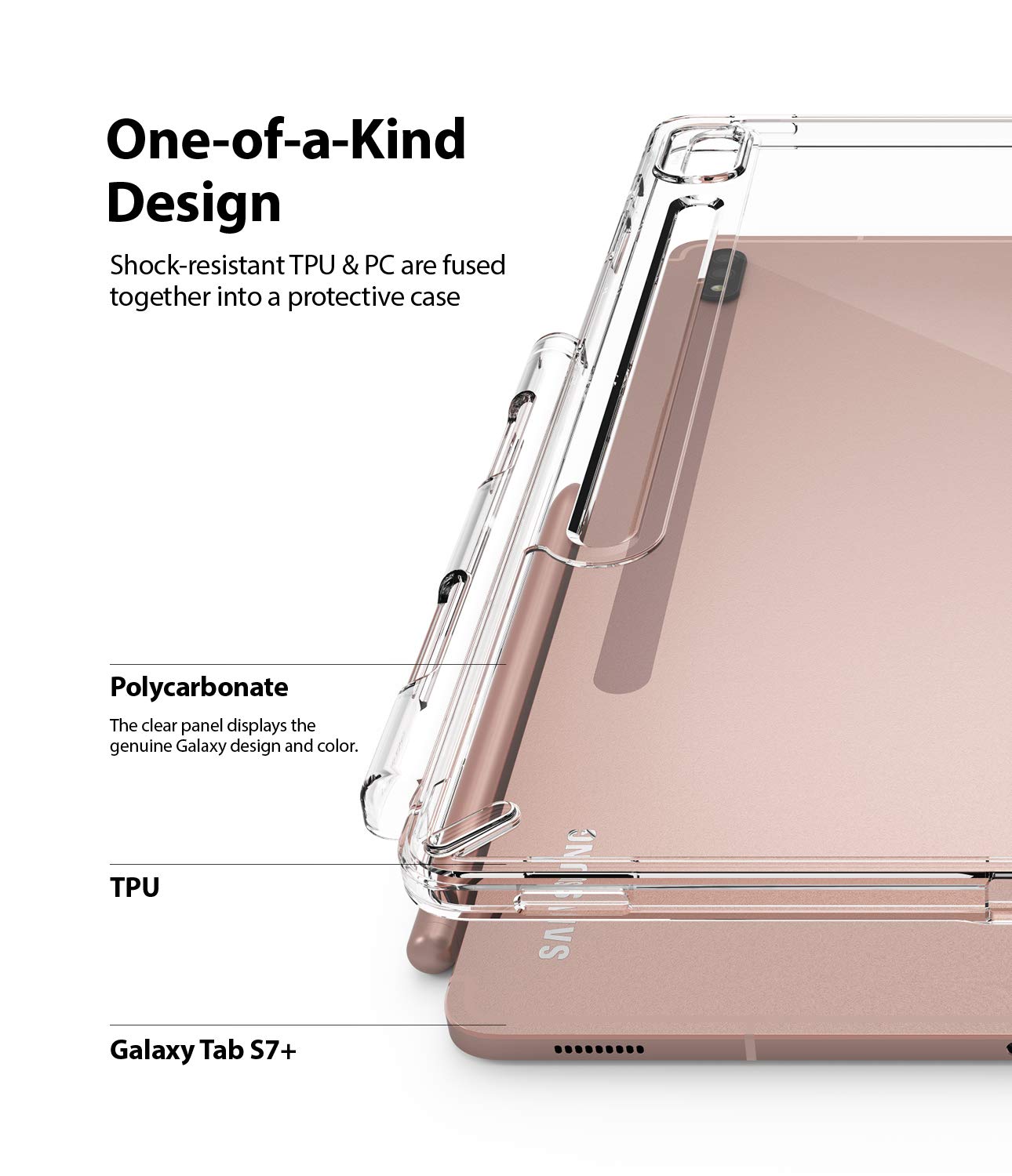 Samsung Galaxy Tab S7 Plus Back Cover Case | Fusion - Clear