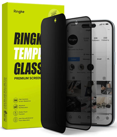 iPhone 15 Tempered Glass Screen Protector Guard | Privacy  [Anti-spy]