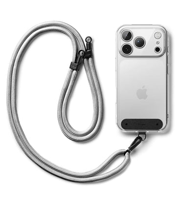 Ringke Adjustable Crossbody Polyester Rope Lanyard (Holder Link Strap)  - Silky Silver