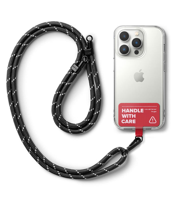 Ringke Holder Link Strap with Red Tarpaulin Tag - Black & White