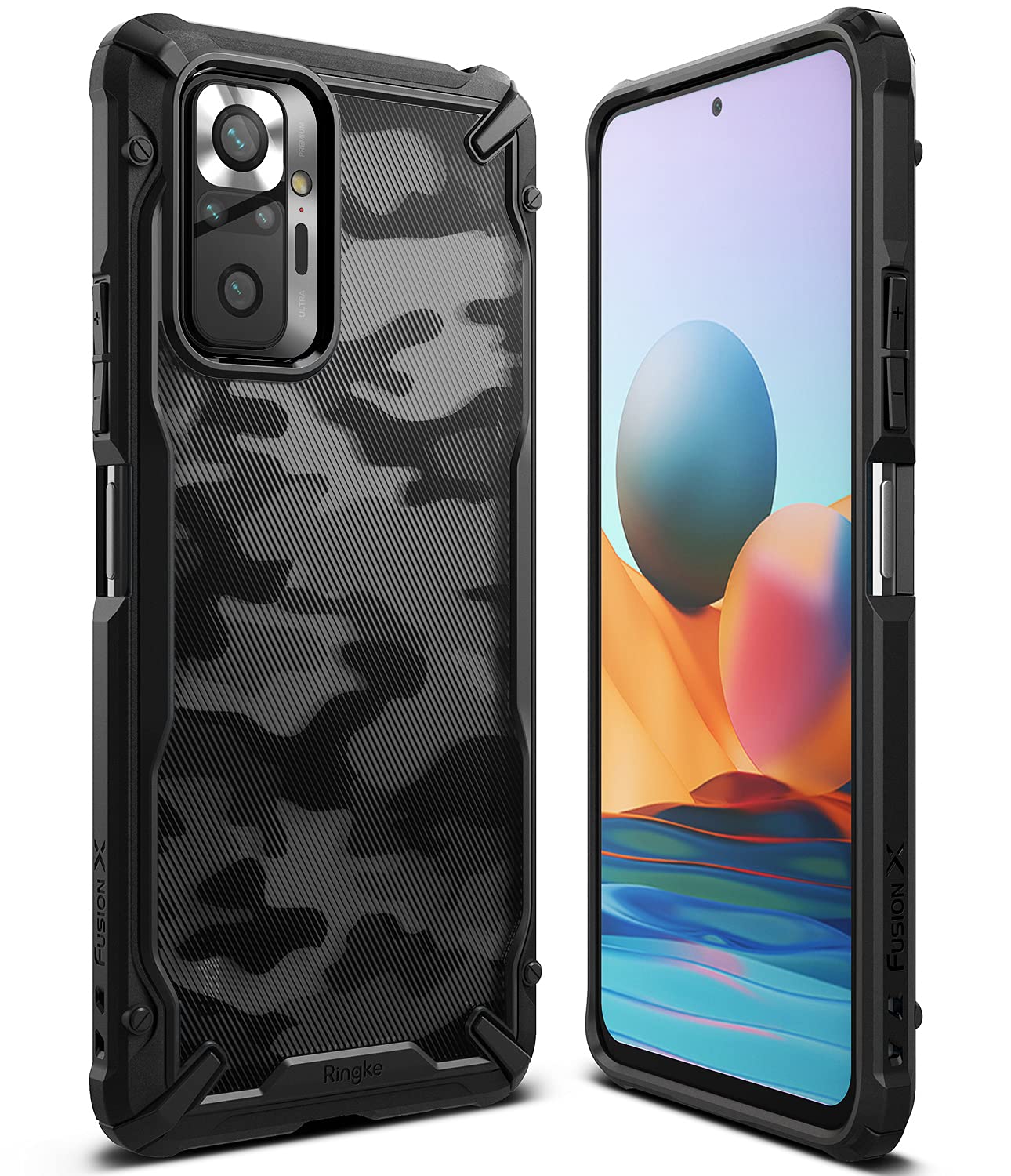 Redmi Note 10 Pro/Redmi Note 10 Pro Max Back Cover Case | Fusion X - Camo Black