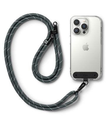 Ringke Holder Link Strap with Nylon Tag | Charcoal & Gray - Black