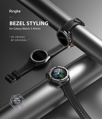 Bezel Styling for Galaxy Watch 3 45mm - Matte Black  45-10 (AL)  [Stainless Steel]